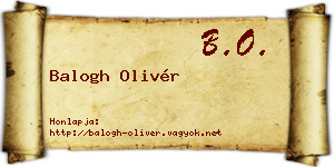 Balogh Olivér névjegykártya